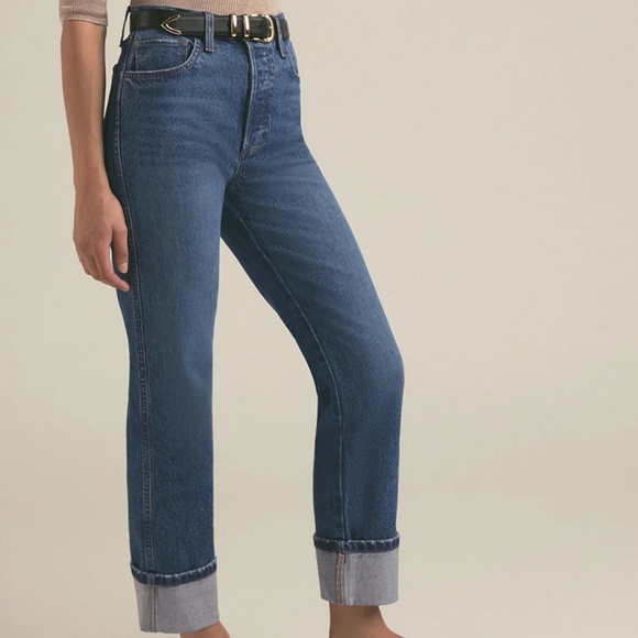 NWT FAVORITE DAUGHTER Valentina Cuffed Super High Rise Straight Jean - Size 24 - Picture 3 of 9